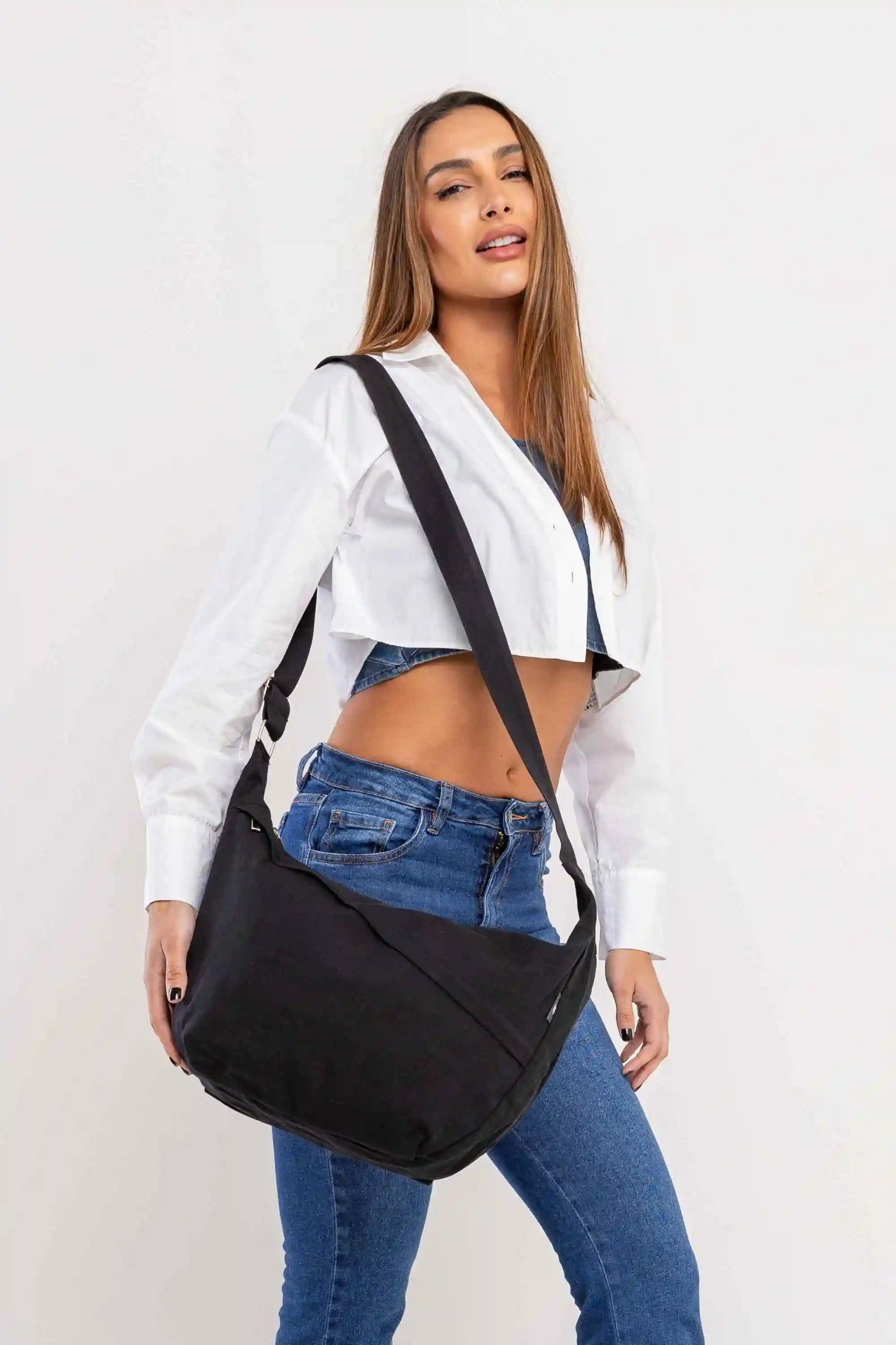 Crossbody Efflore K. Kroppy — Preto, Avelã e Musgo